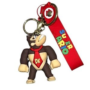 Donkey Kong Super Mario Donkey Kong Keychain w/ Red Strap